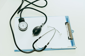 Image showing Medical instruments for checking blood pressure