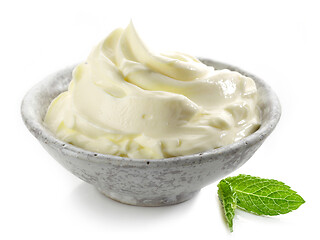 Image showing bowl of whipped mascarpone cream cheese