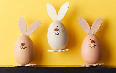 Image showing three bunny shaped easter eggs