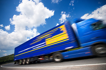 Image showing fast moving truck