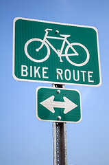 Image showing Bicycle route sign.