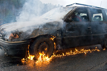 Image showing Car on fire