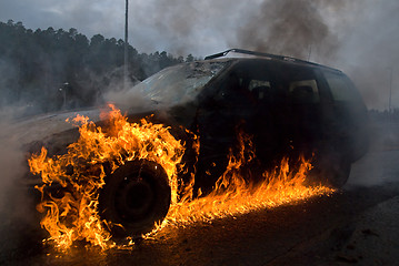 Image showing Car on fire