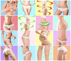 Image showing Beautiful female body, concept of bodycare and lifting