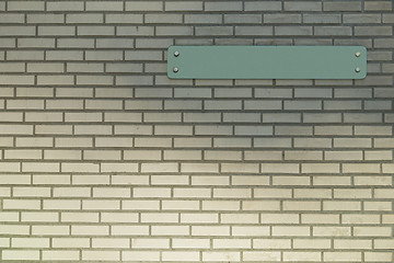 Image showing Empty sign on a brick wall