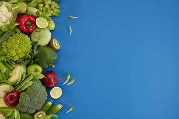 Image showing Healthy food dish on blue background