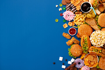 Image showing Fast food dish on blue background