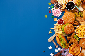 Image showing Fast food dish on blue background