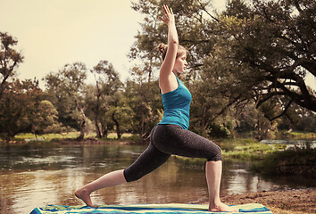 Image showing woman meditating and doing yoga exercise