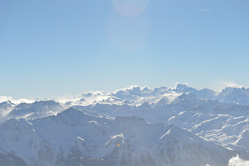 Image showing panoramic view  of winter mountains