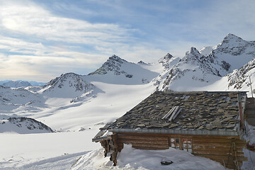 Image showing panoramic view  of winter mountains