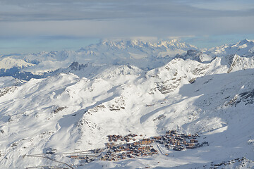 Image showing panoramic view  of winter mountains