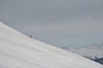 Image showing panoramic view  of winter mountains