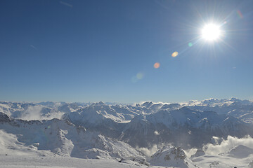 Image showing panoramic view  of winter mountains