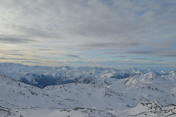 Image showing panoramic view  of winter mountains