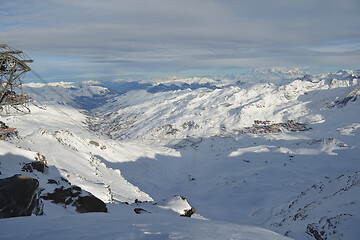 Image showing panoramic view  of winter mountains