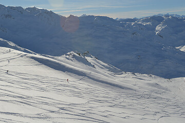 Image showing panoramic view  of winter mountains