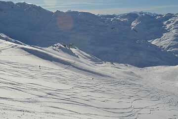 Image showing panoramic view  of winter mountains