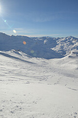 Image showing panoramic view  of winter mountains