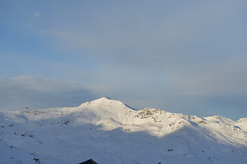 Image showing panoramic view  of winter mountains