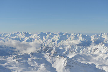 Image showing panoramic view  of winter mountains