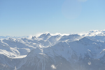 Image showing panoramic view  of winter mountains