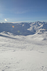 Image showing panoramic view  of winter mountains