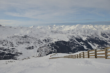 Image showing panoramic view  of winter mountains