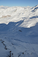 Image showing panoramic view  of winter mountains