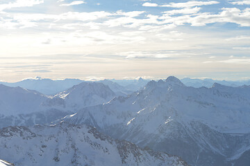 Image showing panoramic view  of winter mountains