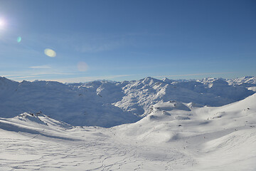 Image showing panoramic view  of winter mountains