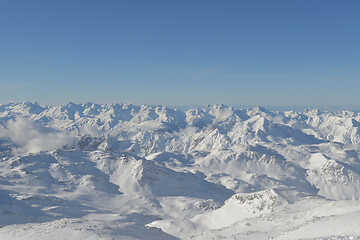 Image showing panoramic view  of winter mountains