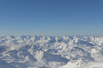 Image showing panoramic view  of winter mountains