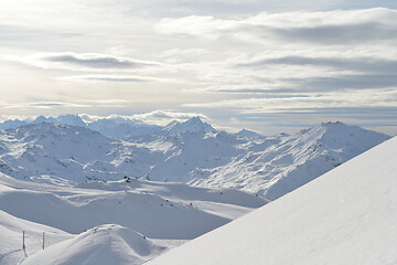 Image showing panoramic view  of winter mountains