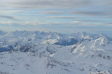 Image showing panoramic view  of winter mountains