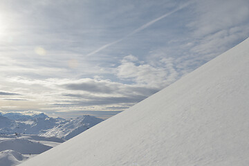 Image showing panoramic view  of winter mountains