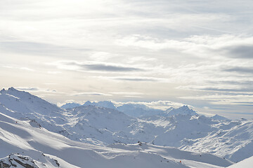 Image showing panoramic view  of winter mountains