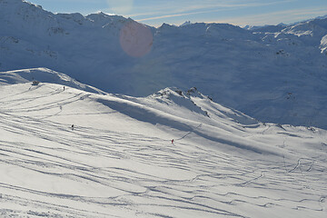 Image showing panoramic view  of winter mountains