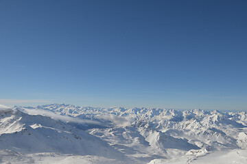 Image showing panoramic view  of winter mountains