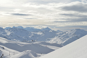 Image showing panoramic view  of winter mountains