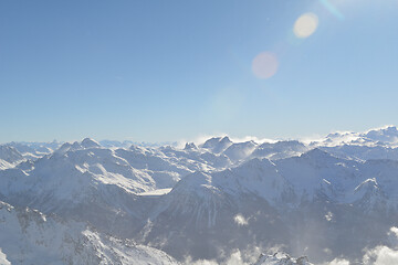 Image showing panoramic view  of winter mountains