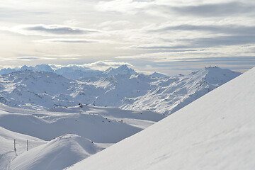 Image showing panoramic view  of winter mountains