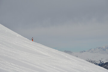 Image showing panoramic view  of winter mountains