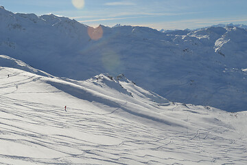 Image showing panoramic view  of winter mountains