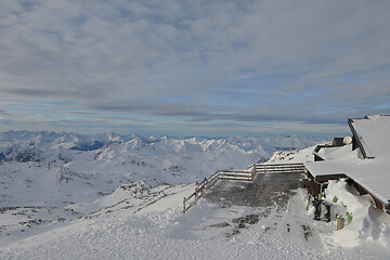 Image showing panoramic view  of winter mountains