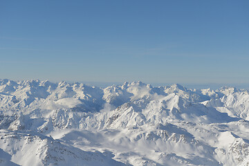 Image showing panoramic view  of winter mountains