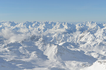 Image showing panoramic view  of winter mountains