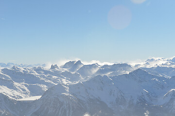 Image showing panoramic view  of winter mountains