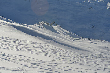 Image showing panoramic view  of winter mountains