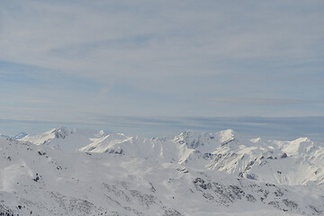 Image showing panoramic view  of winter mountains